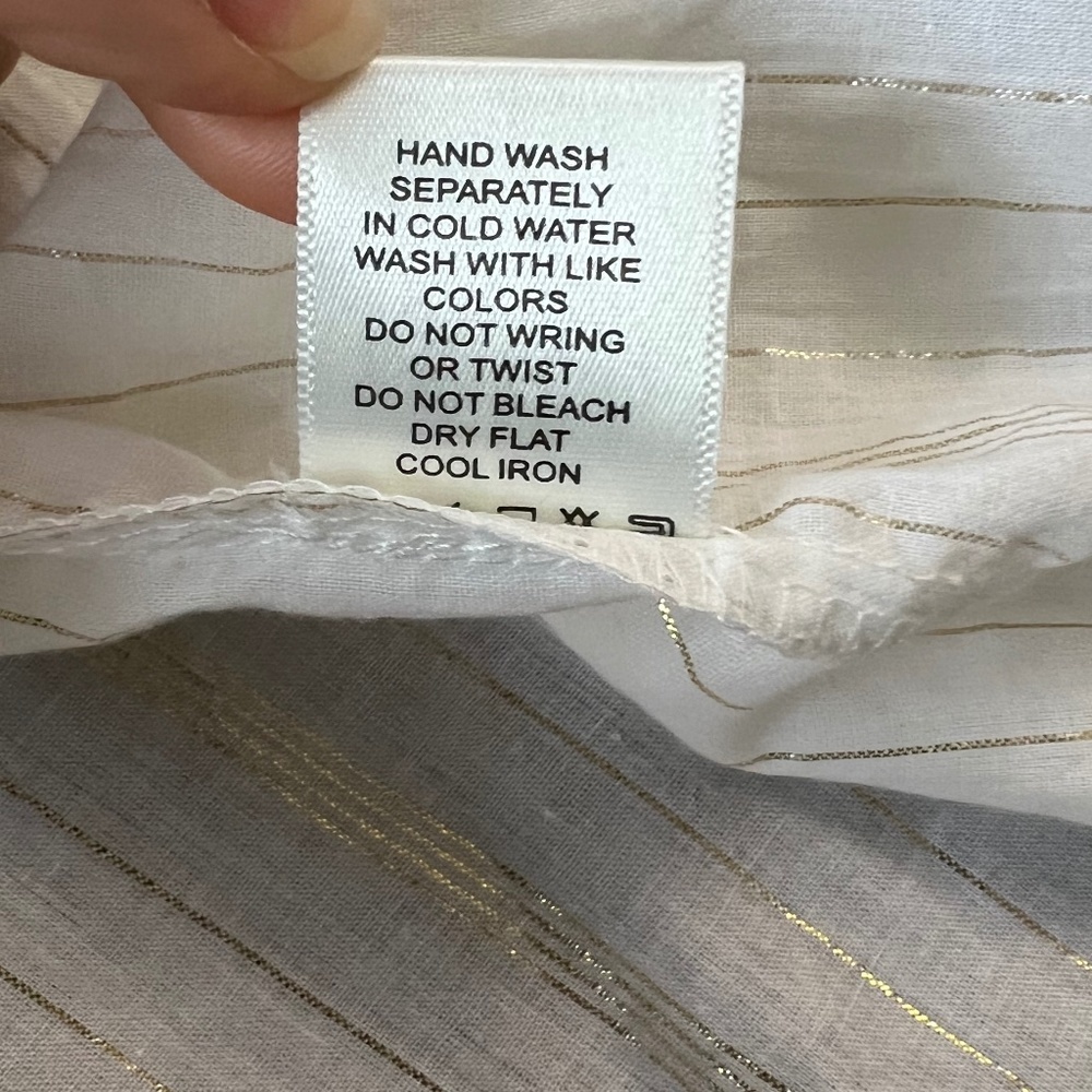 True Destinations White Gold Threaded Bohemian Tiered Maxi Dress Sz S - Picture 12 of 15